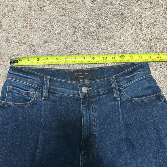 Banana Republic Wide Leg Jeans Pant High Rise Dark Denim Pleated NWT 28/6 - Picture 12 of 13